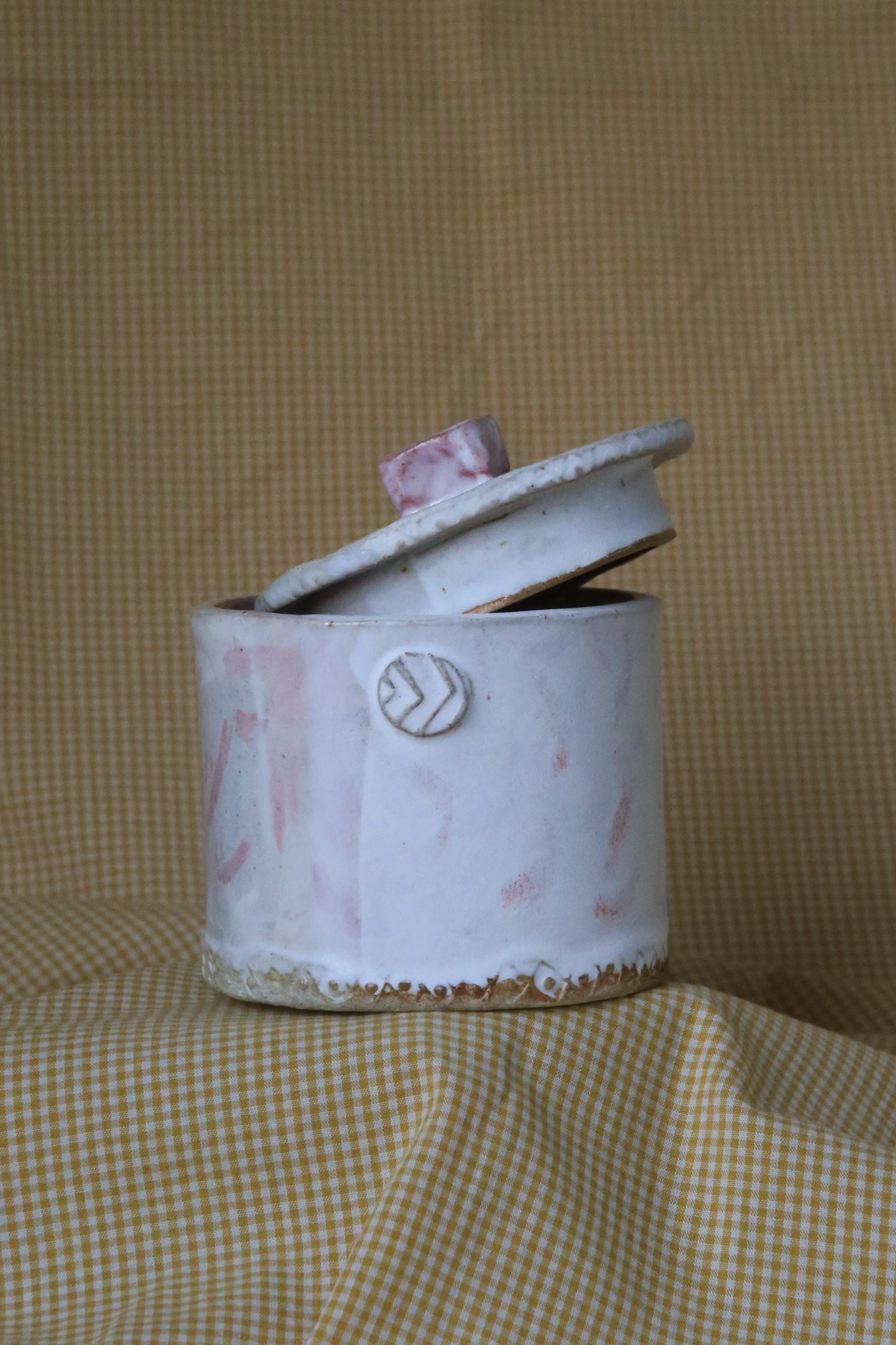 Lidded Jar | White and Red