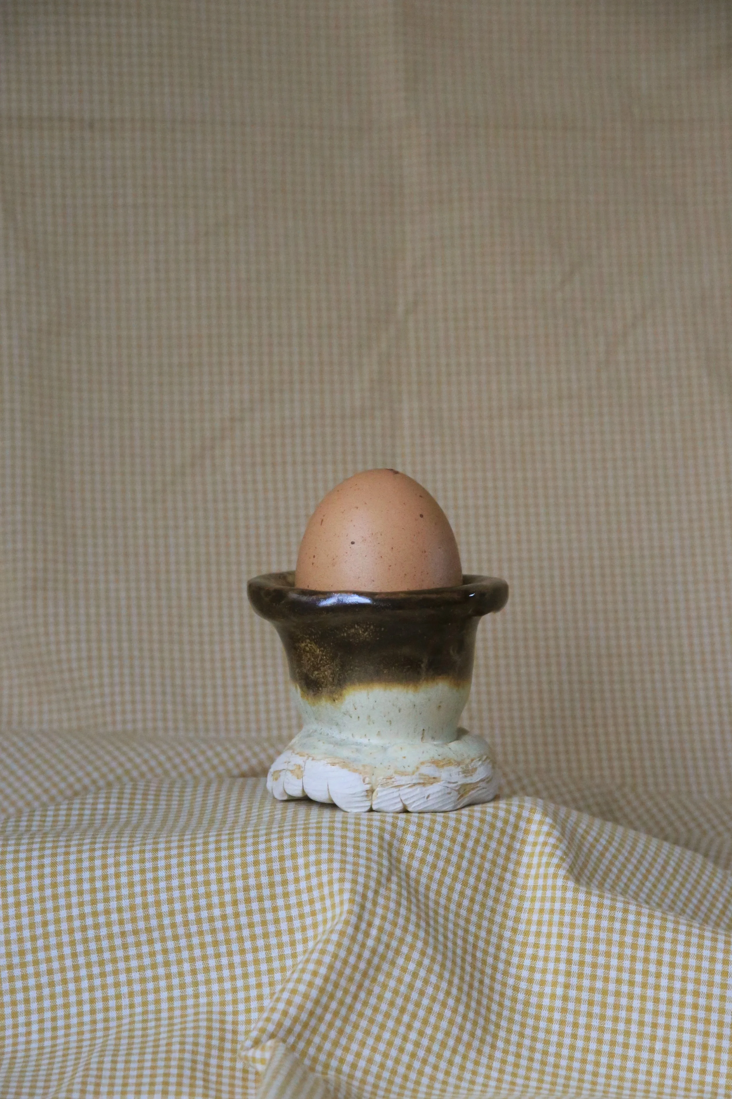 Egg Cup | Speckled White and Brown