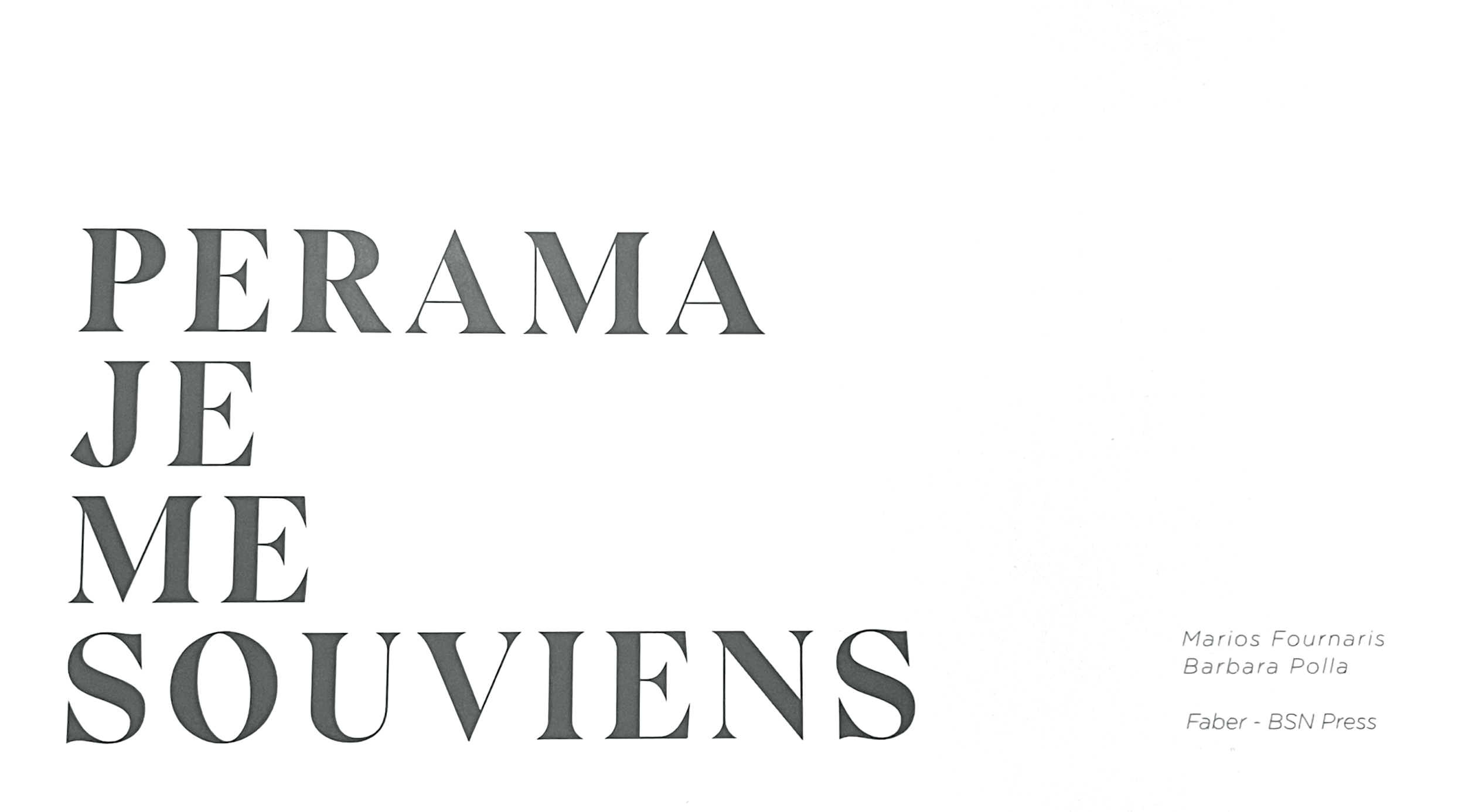 PERAMA JE ME SOUVIENS
