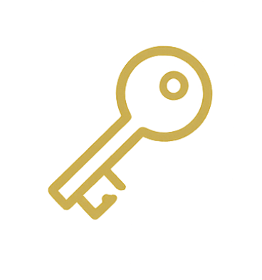 Sleutel-icoon dat pre-opening voorbereiding en projectmanagement symboliseert.