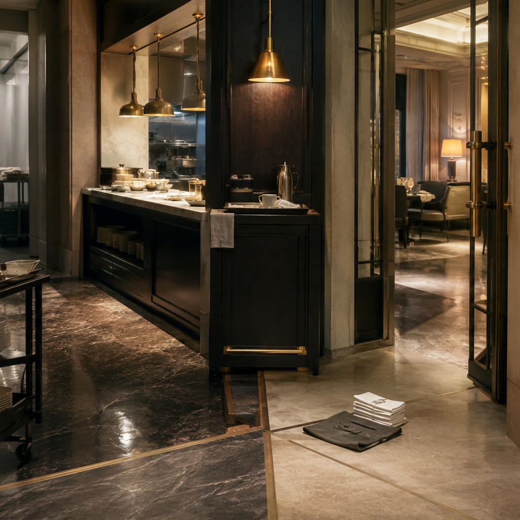 Restaurantgedeelte in een eigentijds hotel met warme hangverlichting