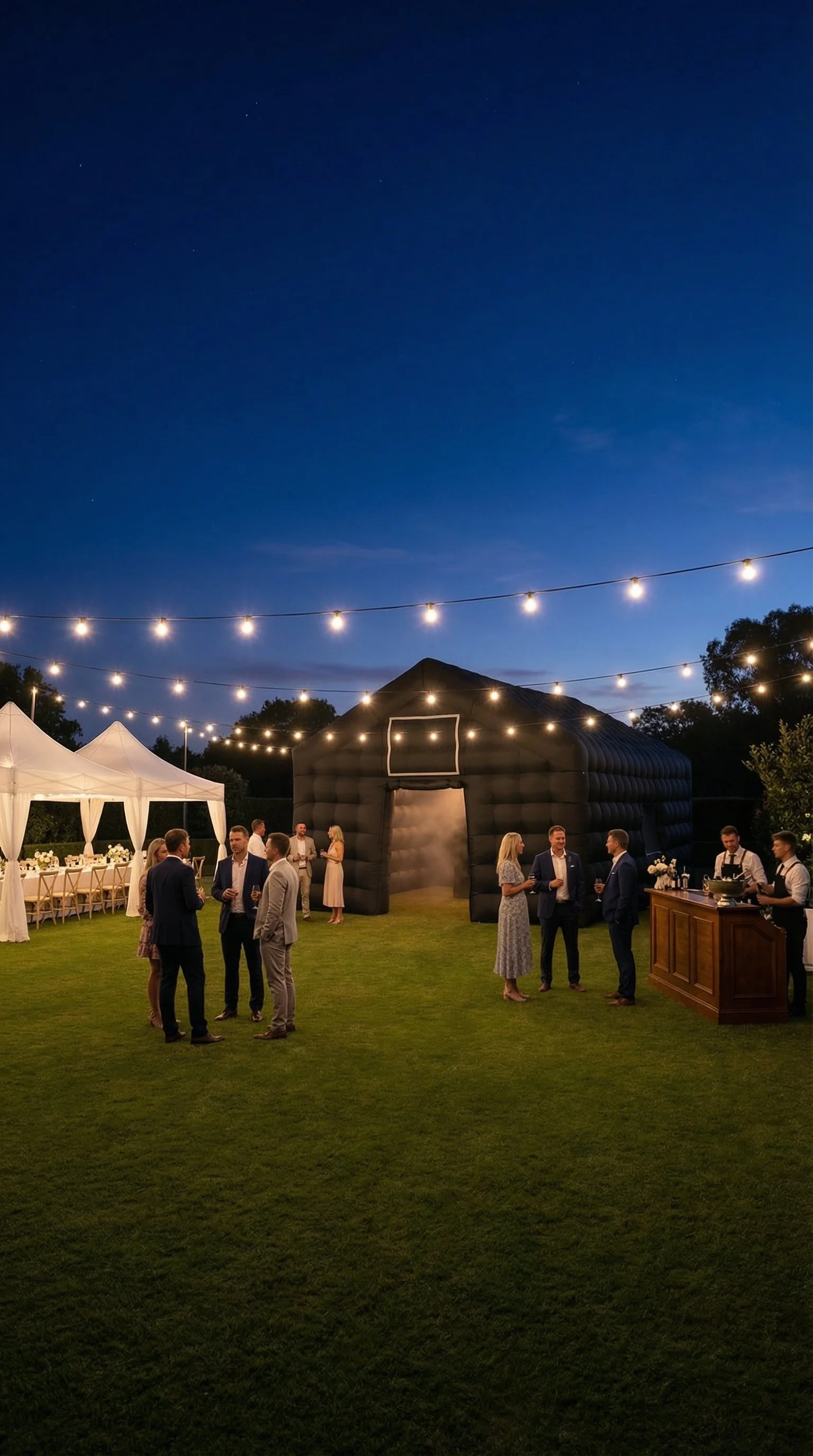 Inflatable wedding marquee hire Brisbane, unique wedding afterparty tent Sunshine Coast, engagement party inflatable nightclub Gold Coast, luxury wedding tent production SEQ.