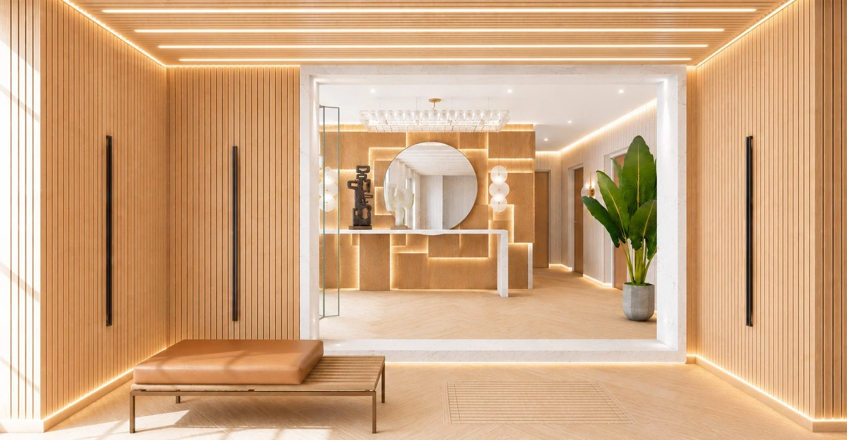 Modern Hotel Feel Front  Hallway