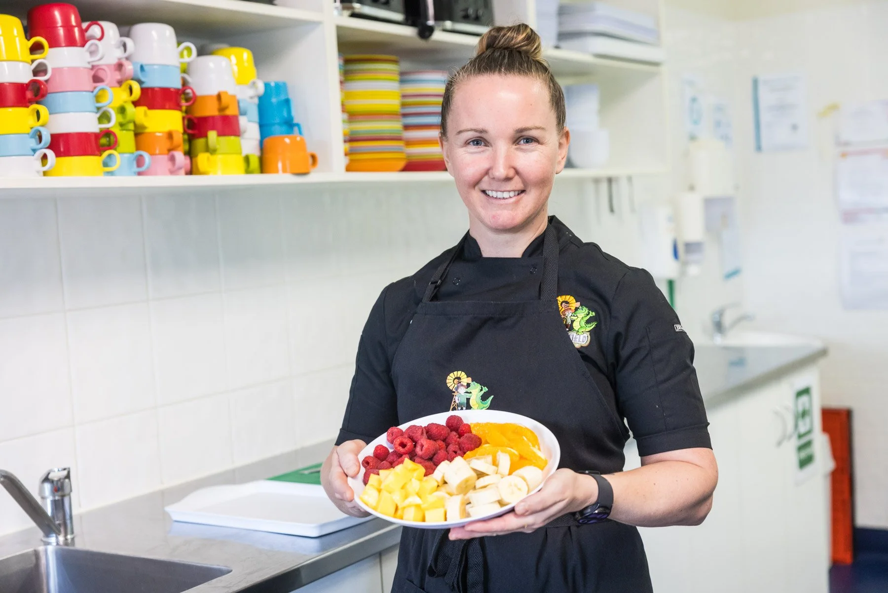 Healthy food prepared in an industrial kitchen
