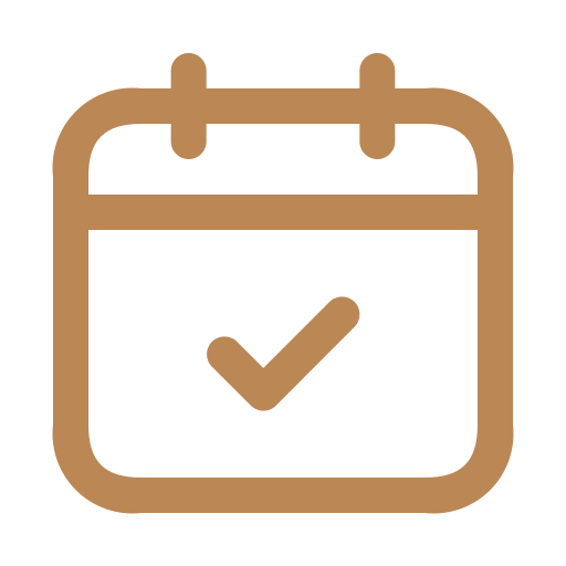 Calendar icon with a checkmark indicating a scheduled or completed event