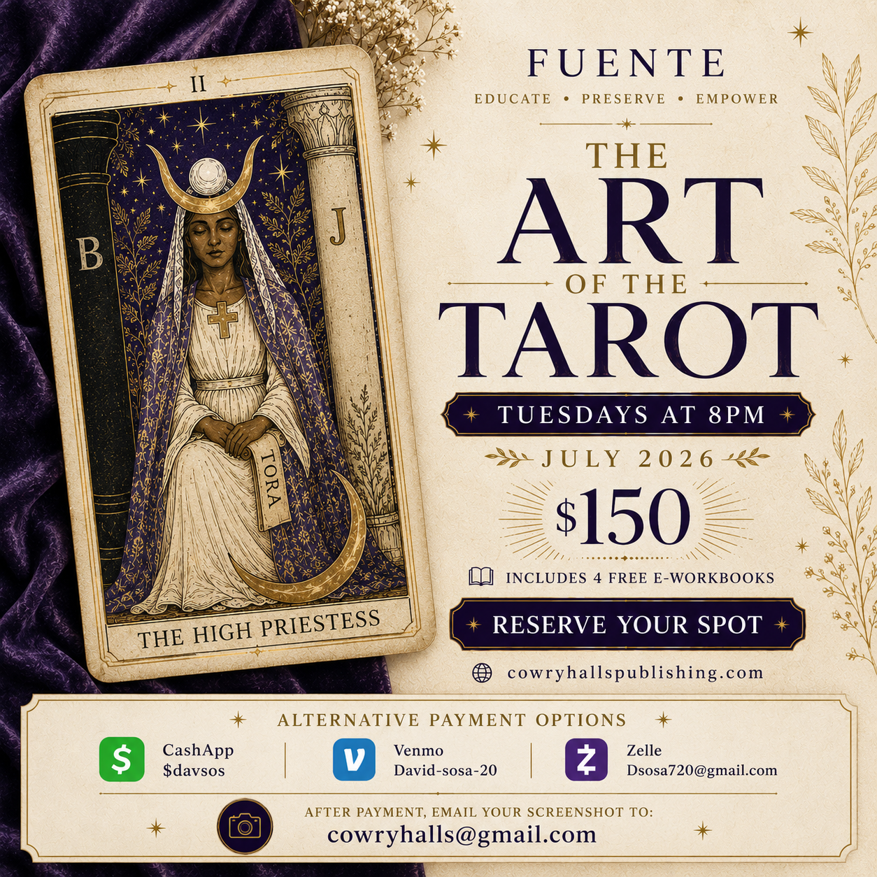 FUENTE July Classes: The Art of Tarot