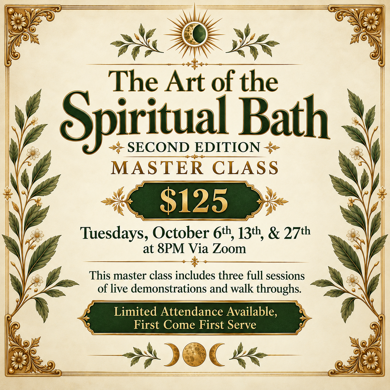 Oct. Course: The Art of the Spiritual Bath Master Class