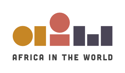 Logo with colorful circles arranged to form a stylized map of Africa, with the text 'AFRICA IN THE WORLD' below it.