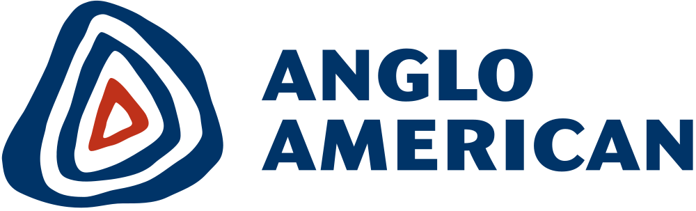 Anglo American logo with a stylized blue and red triangular emblem and the company name in bold blue letters.
