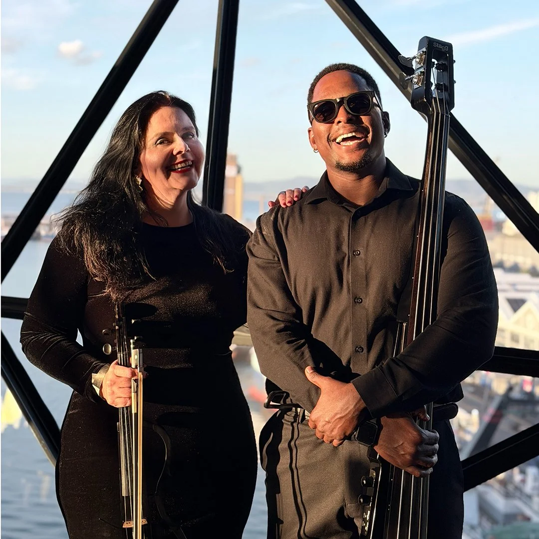 Cape Town Flo's violin and electric bass duo at the G30 gathering at Zeitz MOCAA, Cape Town.