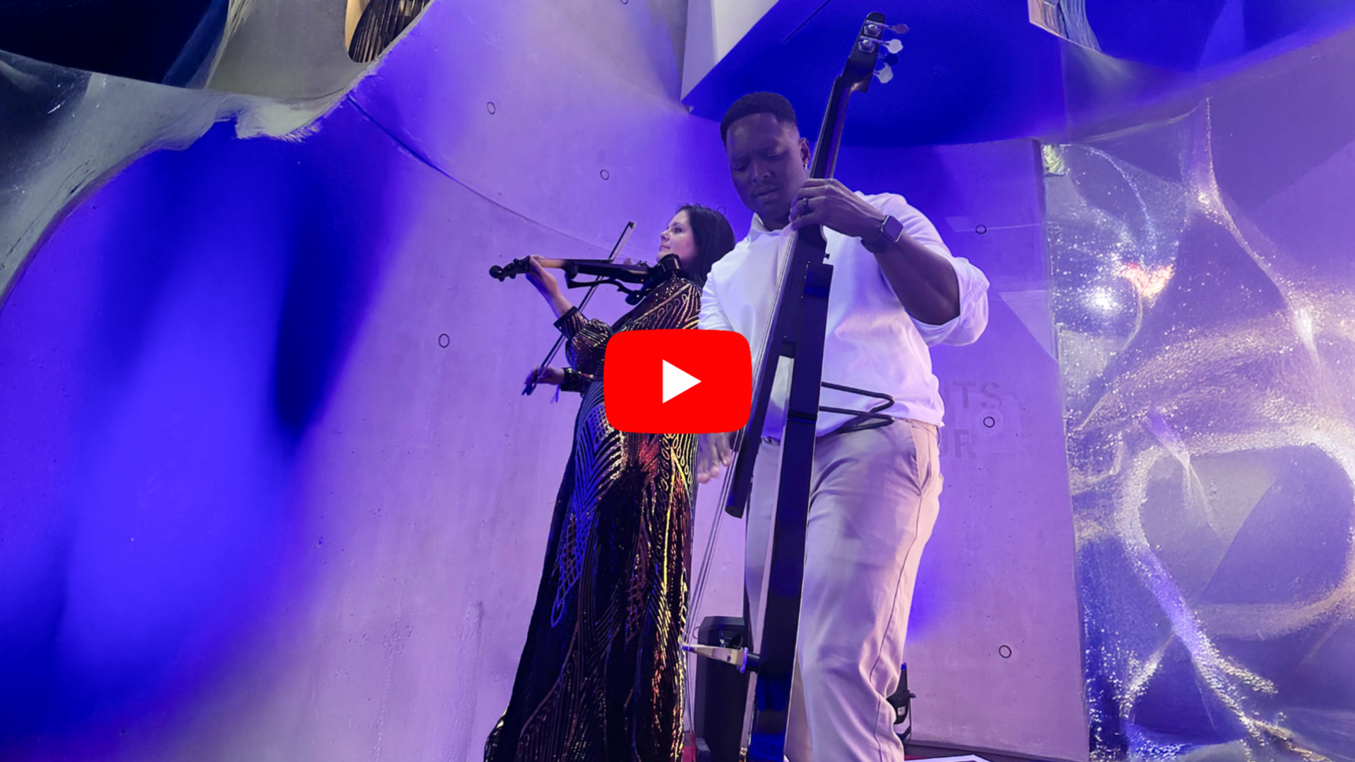 Cape Town Flo performing for Meta's 2Africa commencement event at Zeitz MOCAA in Cape Town. The electric violin and bass duo provided contemporary African-inspired entertainment for international delegates, executives and technology leaders.