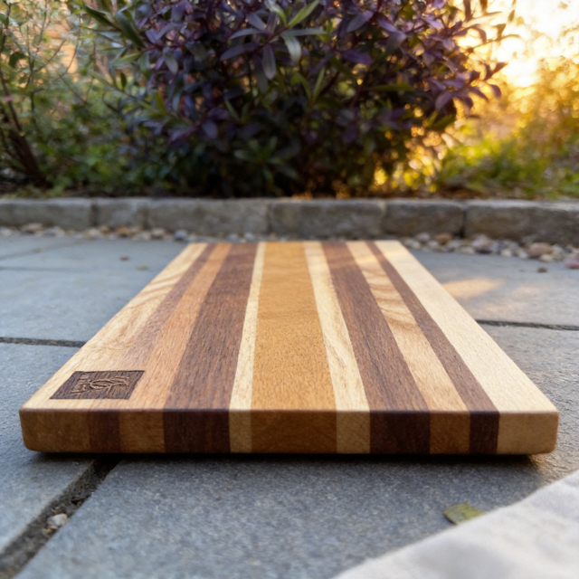 Hardwood Stripe Chopping Board – 50 × 20 × 2 cm