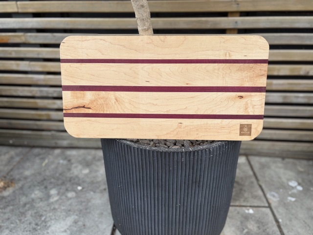 Maple and purple heart cheese board