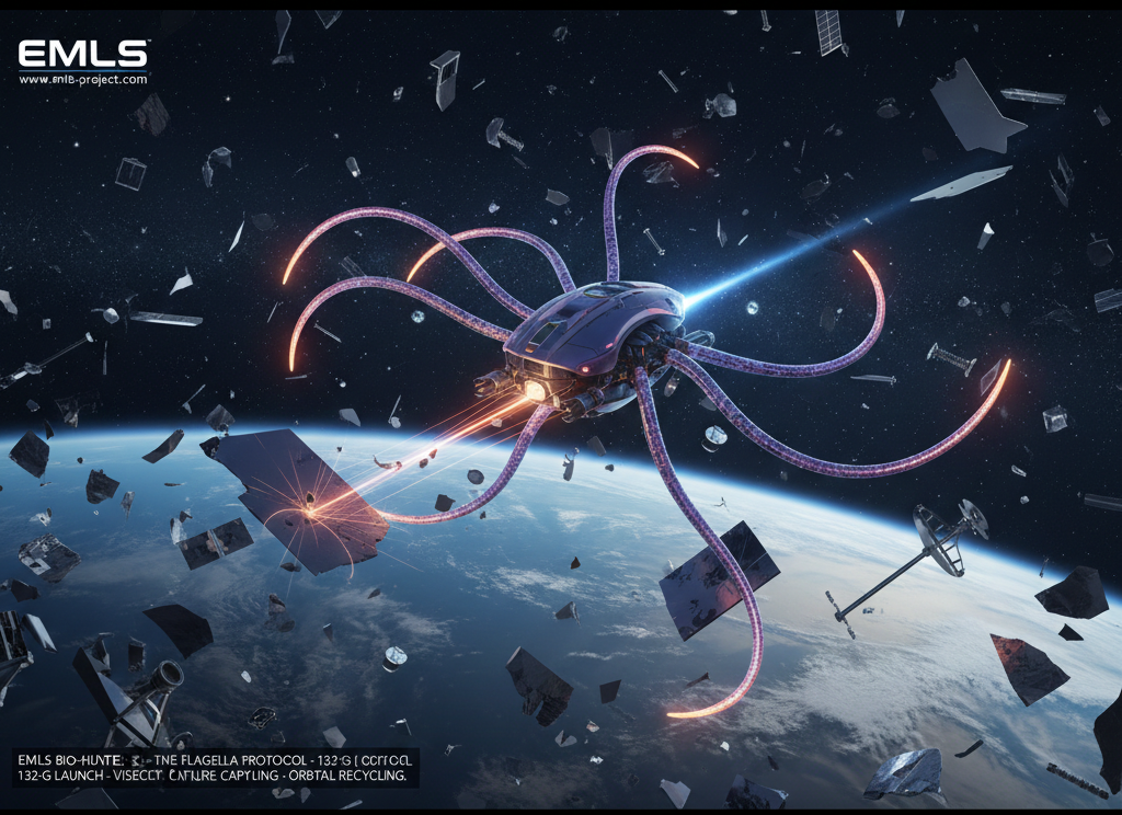 What is the Flagellar Hunter? Inspired by the biological Euglena, our robotic harvester uses 50 viscoelastic "flagella" (tentacles) to: ✅ Capture & Stabilize: Using the Kelvin-Voigt model for shock absorption. https://www.emls-project.com/the-science