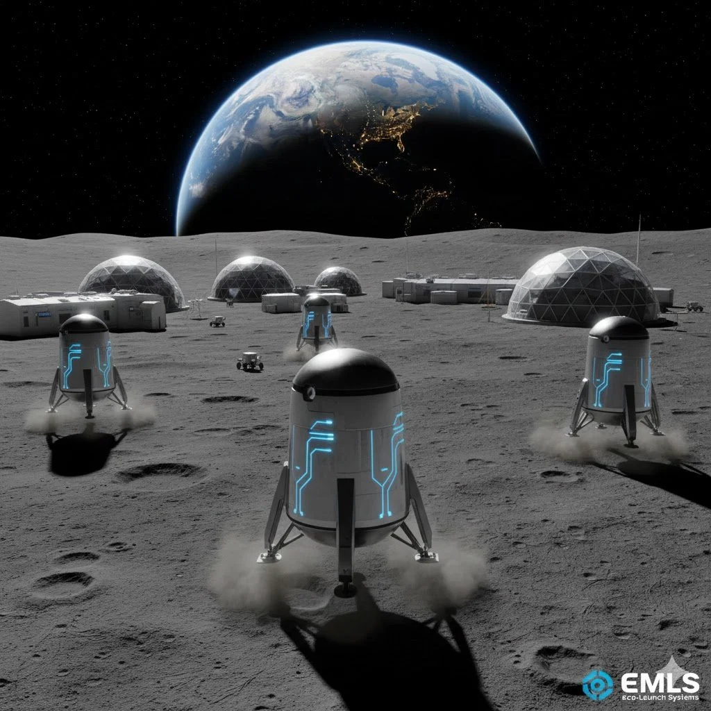 Aerodynamic EMLS cargo capsule designed for electromagnetic launch stability and orbital insertion efficiency