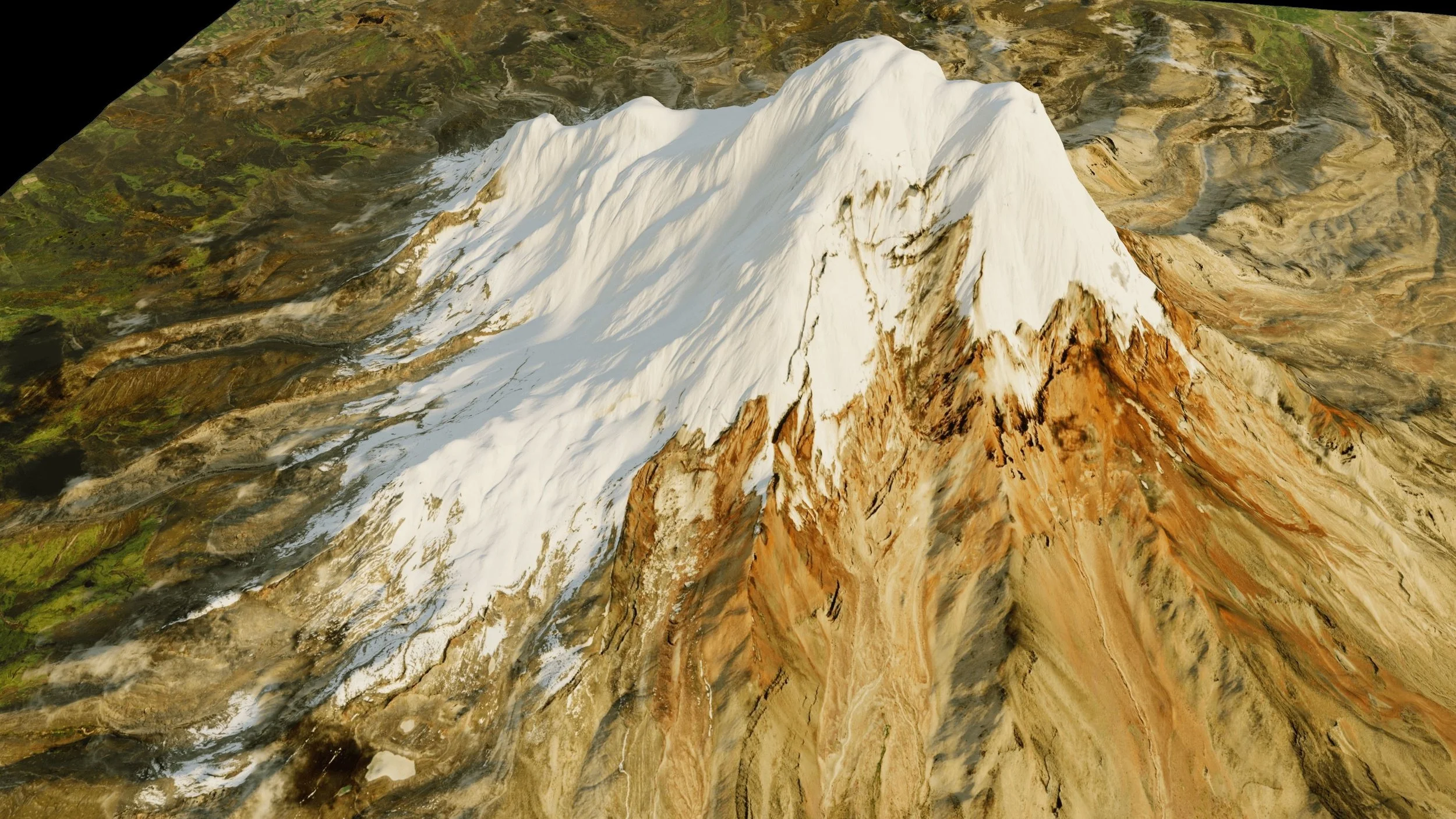 Mount Chimborazo 3D of satellite image . www.emls-project.com