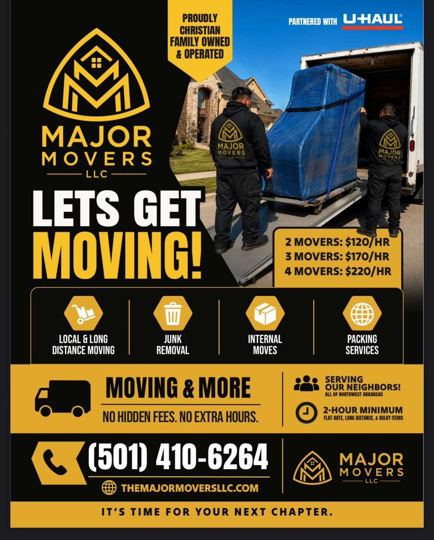 🚛 Moving Soon❓ Move with Confidence. Move with Major Movers LLC‼️💪📦

Whether you&rsquo;re moving across town or across the country, our experienced team is here to make your move smooth, stress-free, and handled with care from start to finish.

🏆
