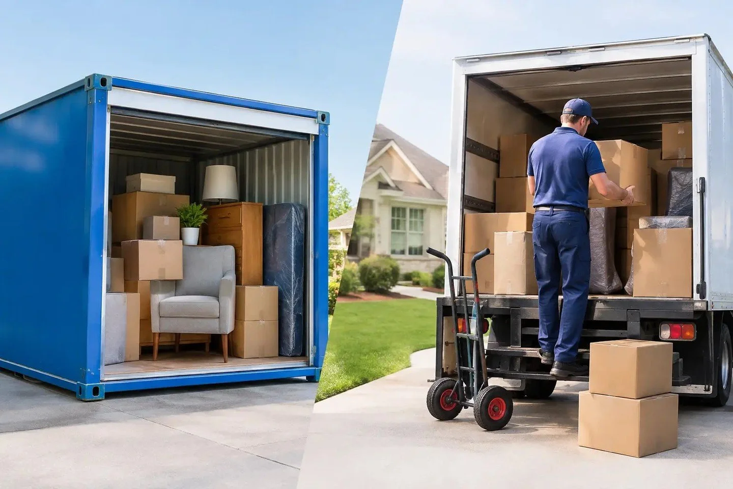 Trying to decide between portable storage and professional movers? Portable storage offers flexibility for a slower, self-directed move, while movers provide efficient loading, transportation, and unloading&mdash;often with less stress and heavy lift