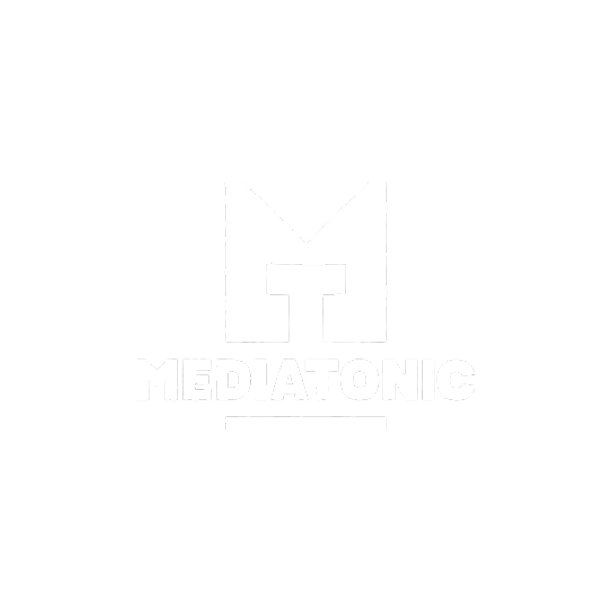 Black and white logo of Mediatonic, featuring a stylized 'M' and 'T' with the word 'MEDIATONIC' underneath.