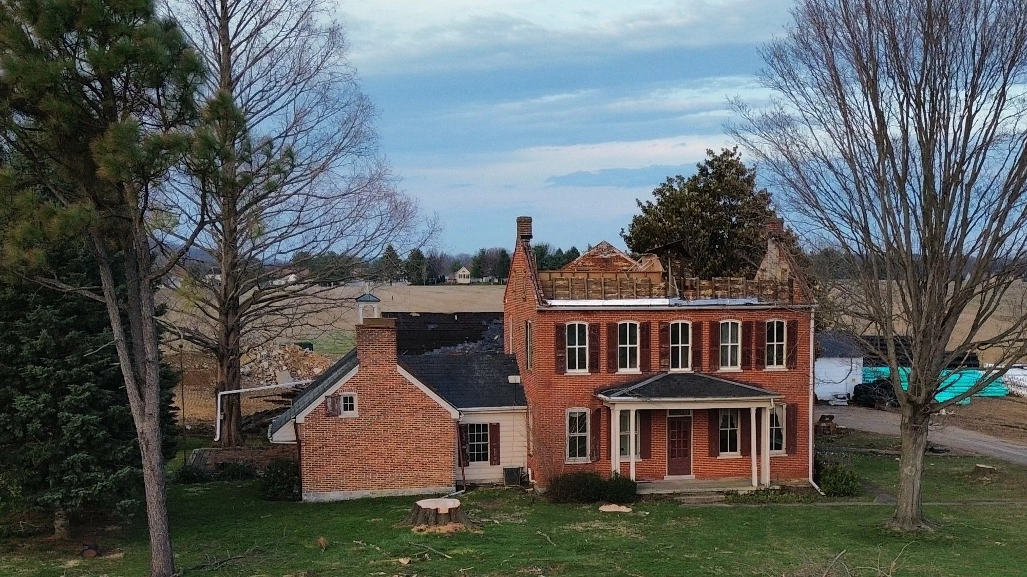 Old Farmhouse making way for new homes.