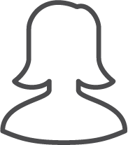 Silhouette of a person with shoulder-length hair, facing forward.