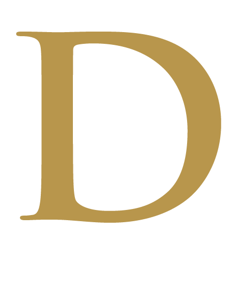 A large gold letter D icon for Delaney Publishing