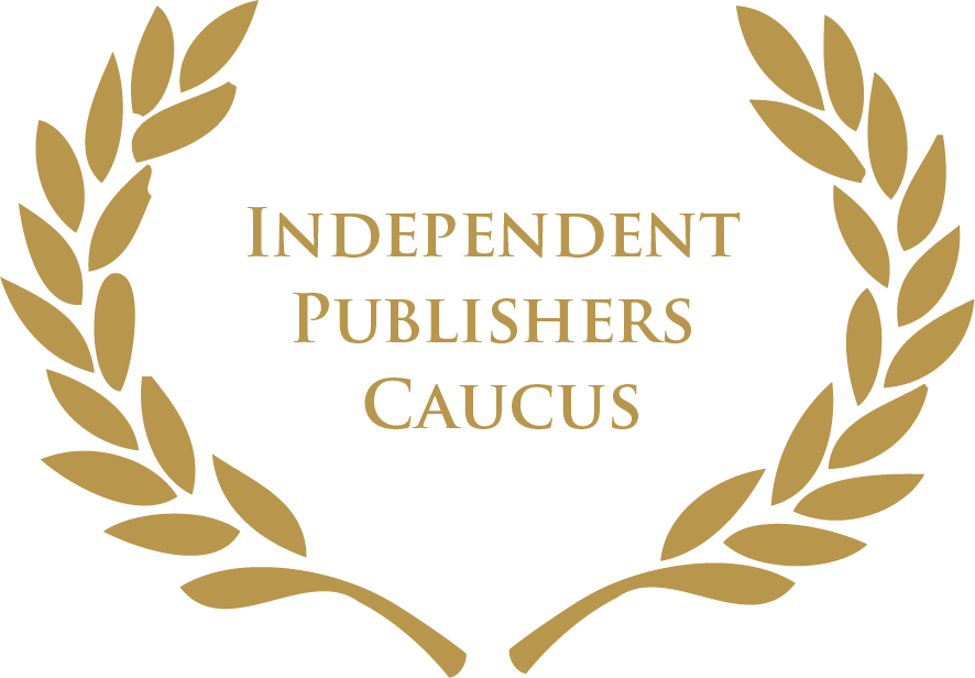 Gold laurel wreath surrounding the words 'Independent Publishers Caucus' on a black background.