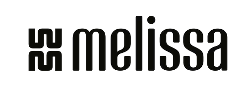 Melissa logo with stylized text and graphic element.