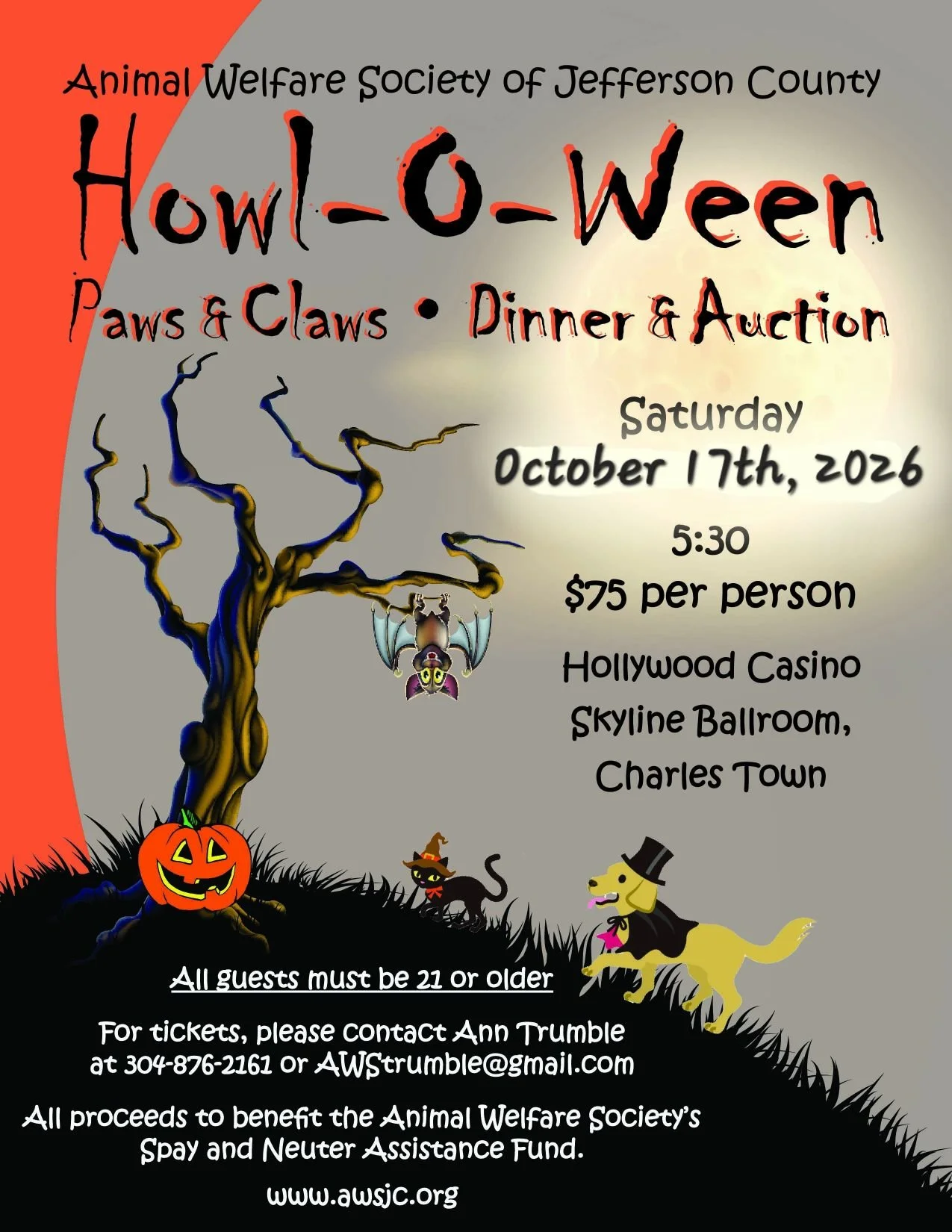 Howl-O-Ween      Paws &amp; Claws    Dinner and Auction