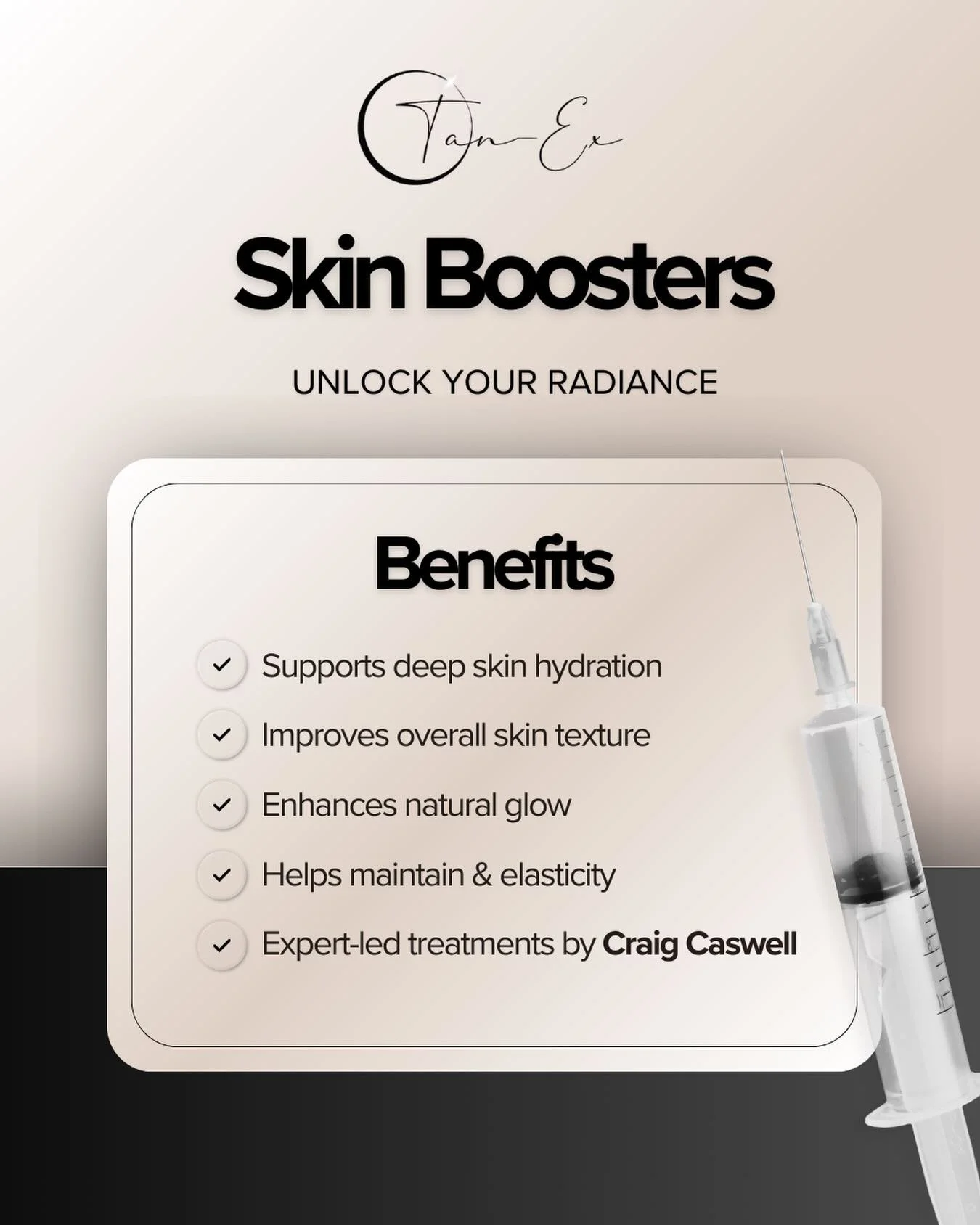 Ever wondered what skin boosters help with?

If dull, dehydrated or tired looking skin sounds familiar&hellip; this one&rsquo;s for you ✨

📩 DM to book your consultation

#skinbooster #merthyrtydfilsalon #aestheticclinicmerthyr