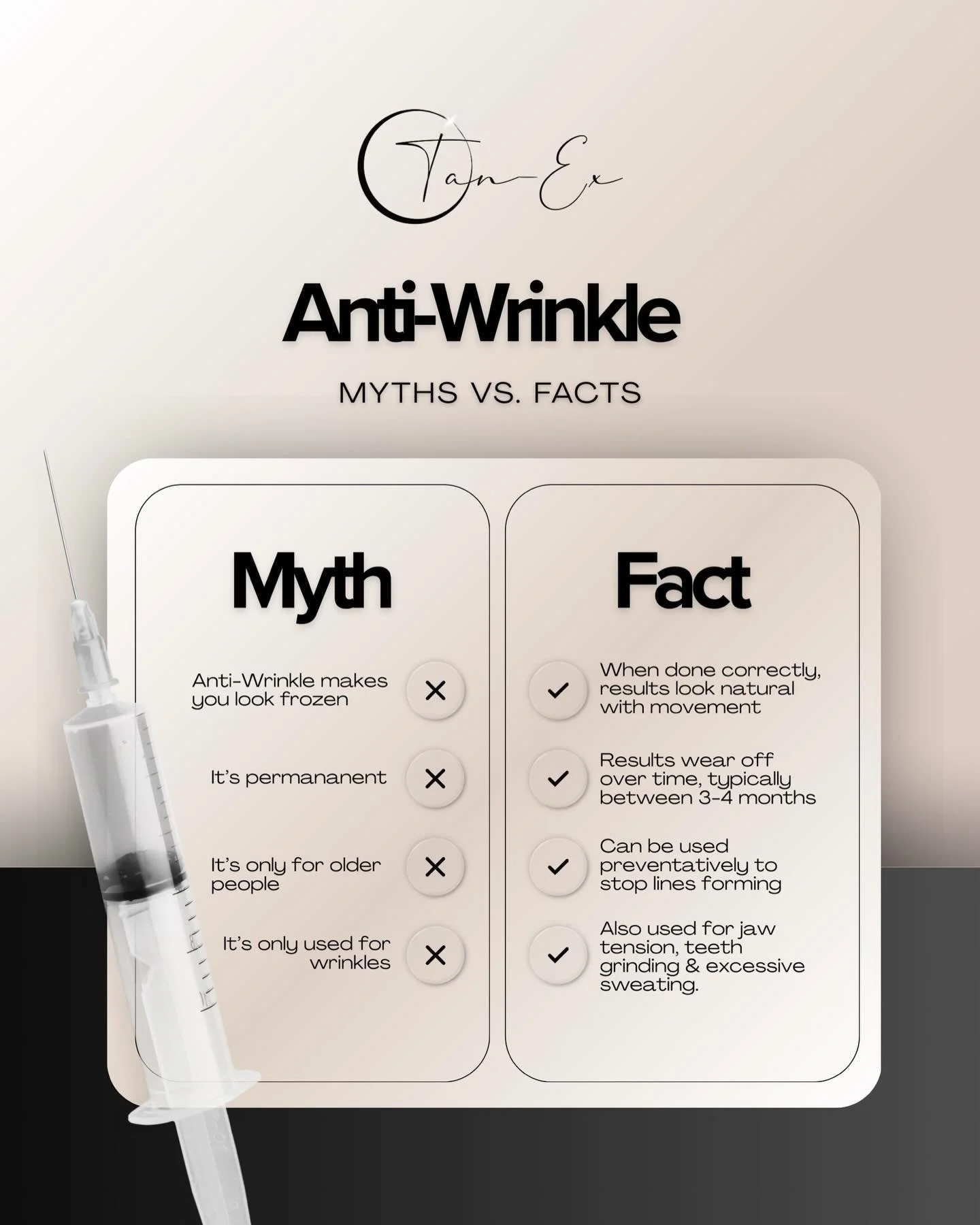 Myths vs facts ✨

No frozen faces here &mdash; just natural results!

🛜click the link in our bio to book your consultation today! 

#antiwrinkle #antiwrinklemerthyr #aestheticclinic