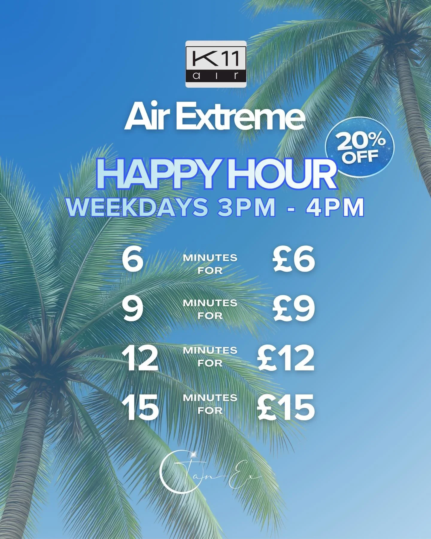 Happy Hour is here 🤭✨

Enjoy 20% OFF on the K11 Air 
🕒 Weekdays only | 3PM &ndash; 4PM

Your glow, but faster&hellip; and for less 👀

🚶&zwj;♀️Walk ins welcome