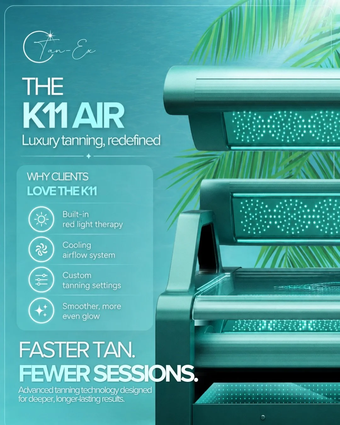 If you haven&rsquo;t tried the K11 Air yet, what are you waiting for?☀️

Designed for deeper, longer lasting results in fewer sessions, with built in red light therapy and cooling airflow for a luxury tanning experience.

🚶Walk-ins welcome.
🔞18+ on