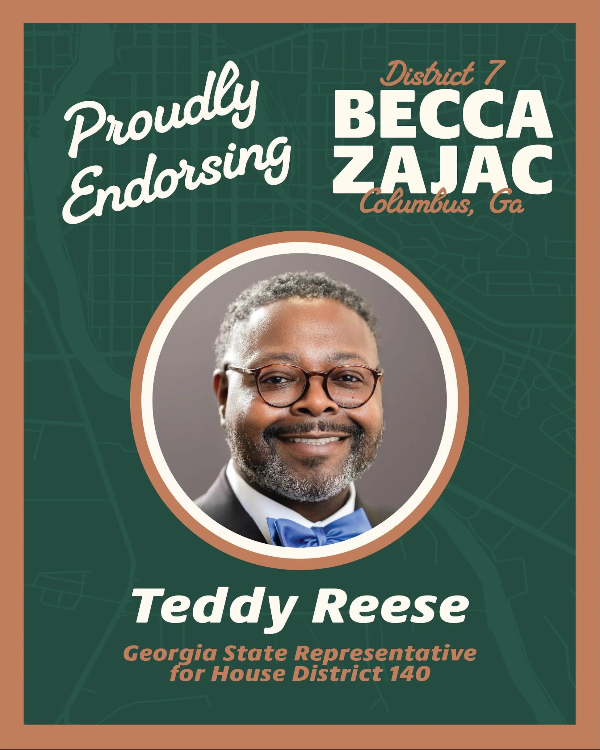 I&rsquo;m humbled to be endorsed by Teddy Reese, Georgia State Representative for House District 140 and candidate for Georgia State Senate District 15.

Teddy has been a strong voice for Columbus, and we share a commitment to reinvesting in District