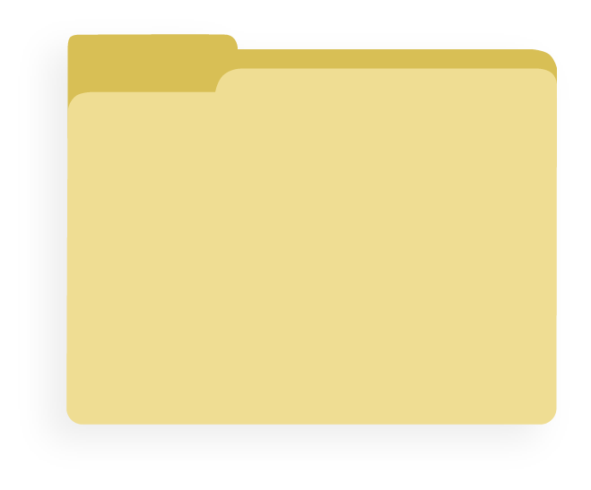A yellow file folder with a tab on top.