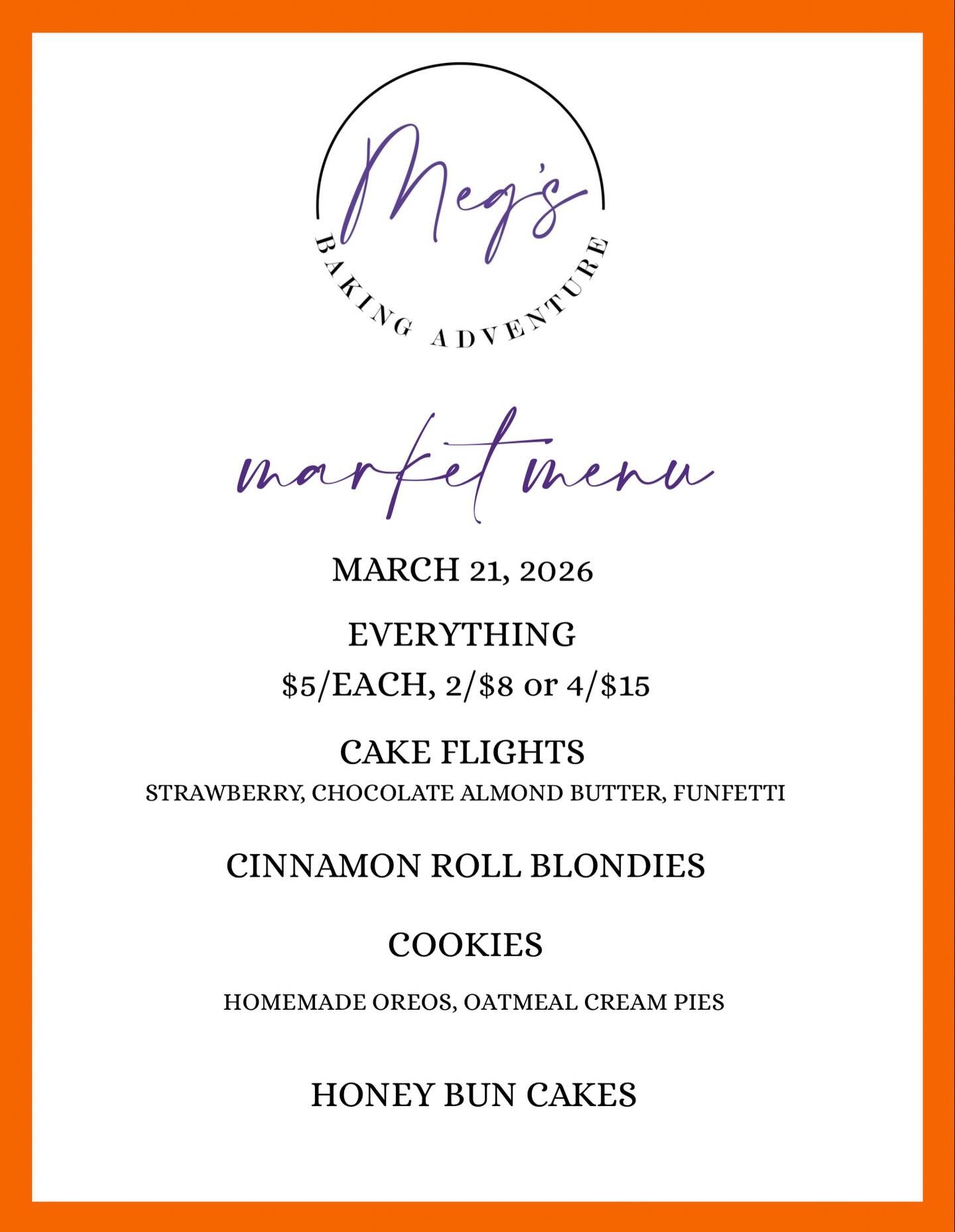 Come see me TOMORROW at Clemson&rsquo;s Alumni Spring Break Saturday Market! I&rsquo;ll have all the gluten and dairy free treats you love and some new additions to the menu! I can&rsquo;t wait to see you tomorrow from 10-1!