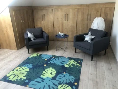 Zuglói Pszichológiai Központ, tetőtéri terápiás szoba