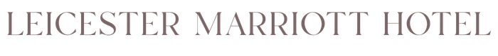 Leicester Marriott Hotel sign in dark font