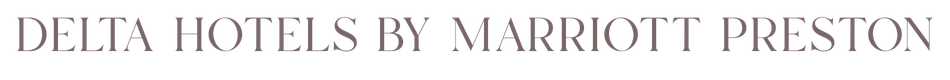 Hotel sign displays 'Delta Hotels by Marriott Preston' in black text on a gray background.