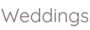 The word 'Weddings' written in stylized text.