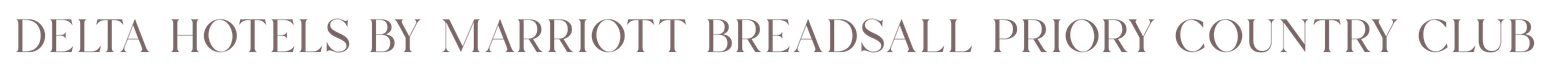 Text displaying 'Delta Hotels by Marriott Breadsall Priory Country Club' in a stylized font against a dark background.