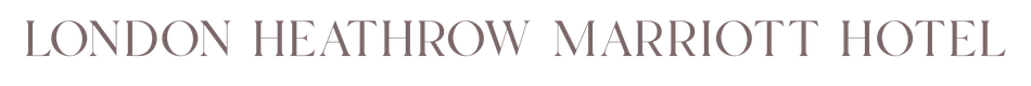 Sign displaying 'London Heathrow Marriott Hotel' in dark lettering.