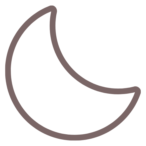 Outline of a crescent moon.