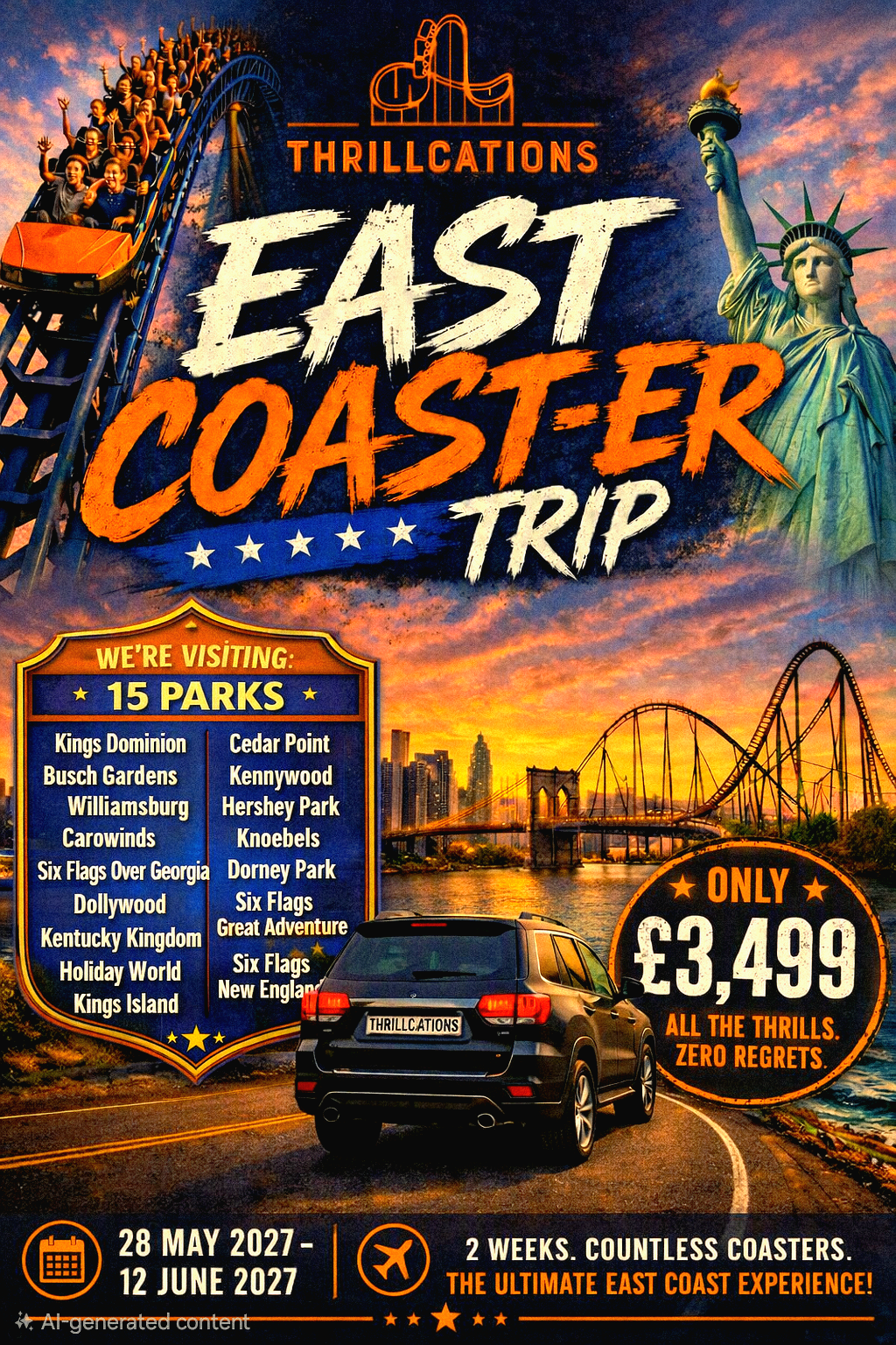 US East Coast-er Trip: 28th May - 12th June 2027 - 2 Spots left!