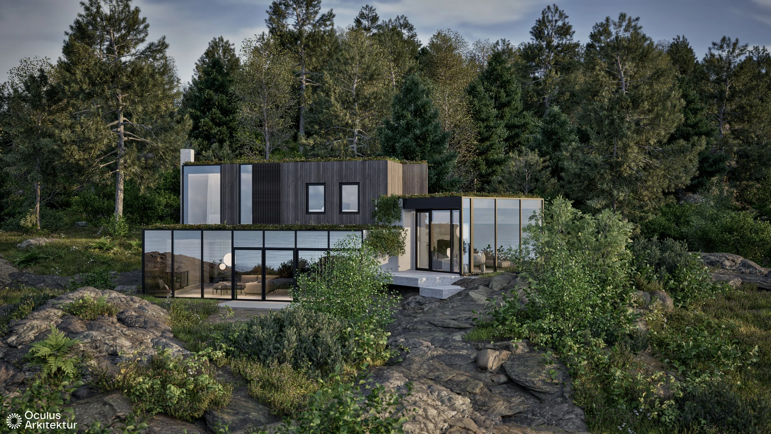 Moderne fritidsbolig i skjærgården i Kristiansand. 