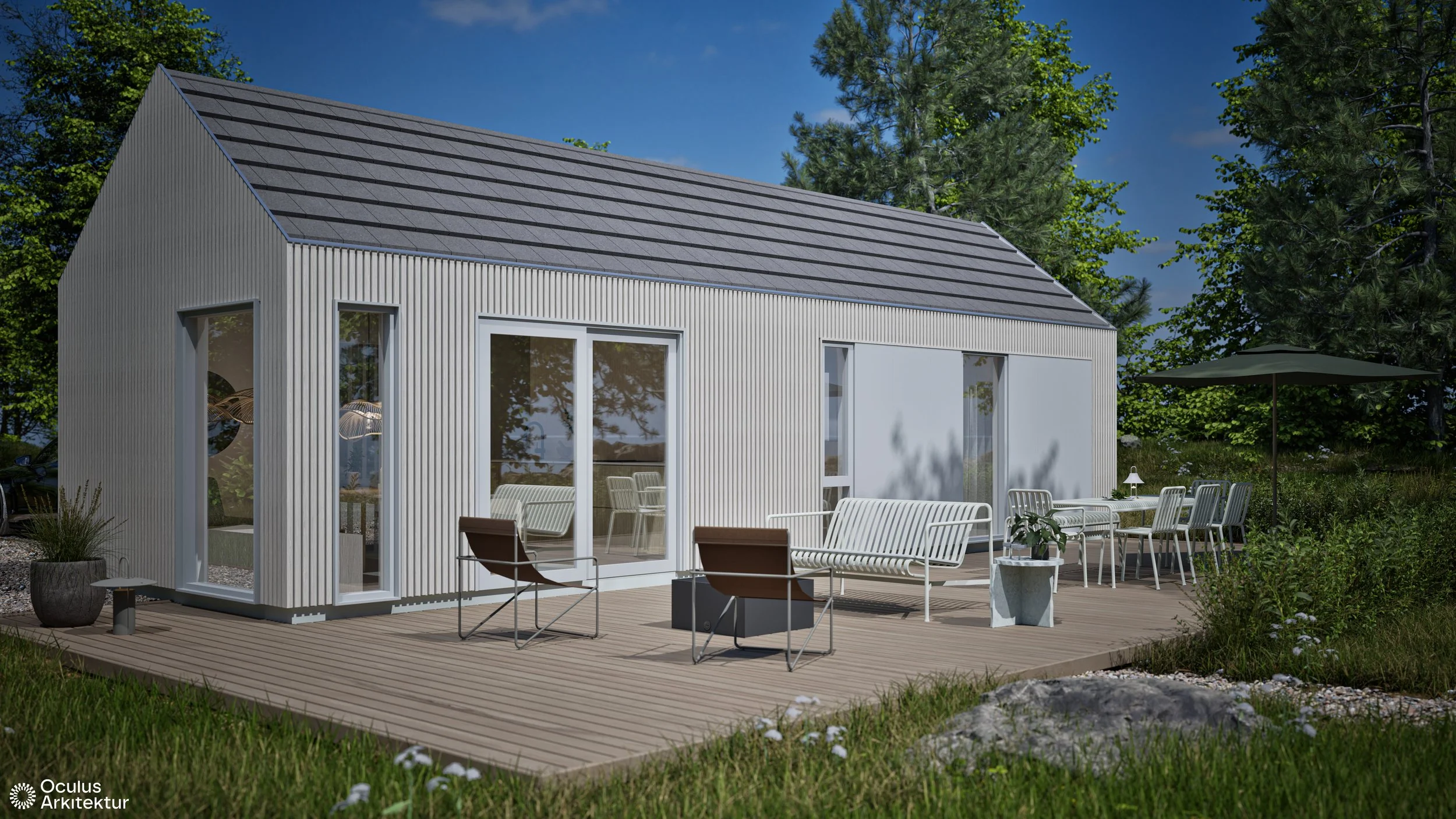 Småhus med en gjennomtenkt planløsning og effektiv utnyttelse av arealet.