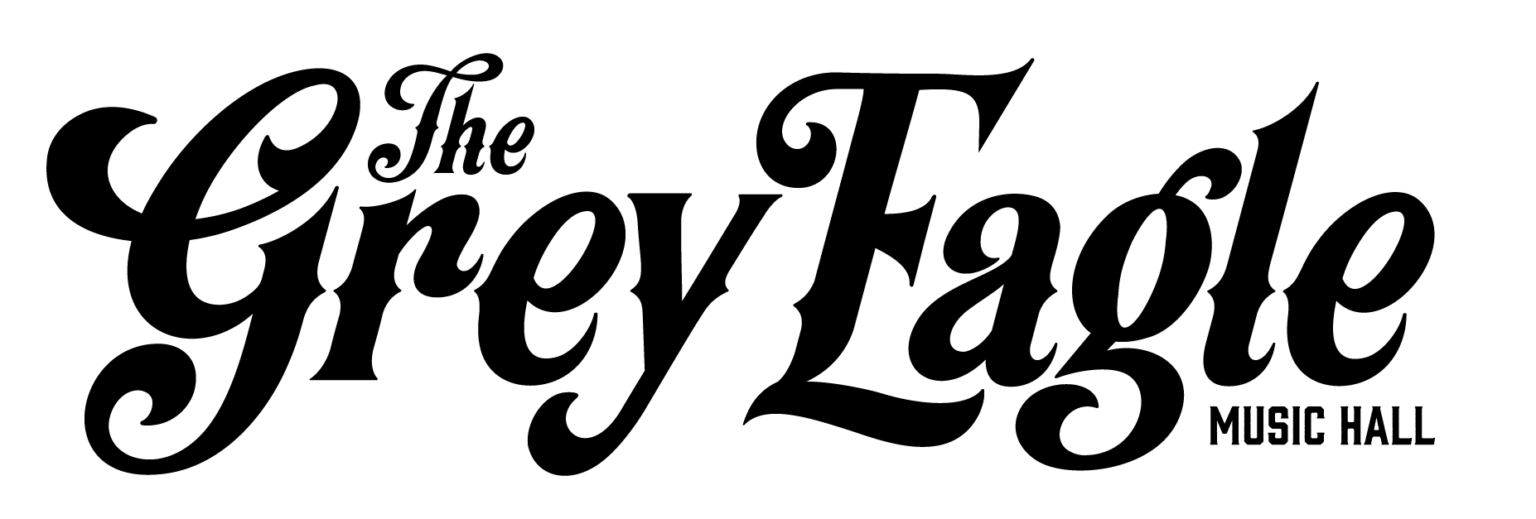 Logo for The GreyFale Music Hall with stylized black and white text