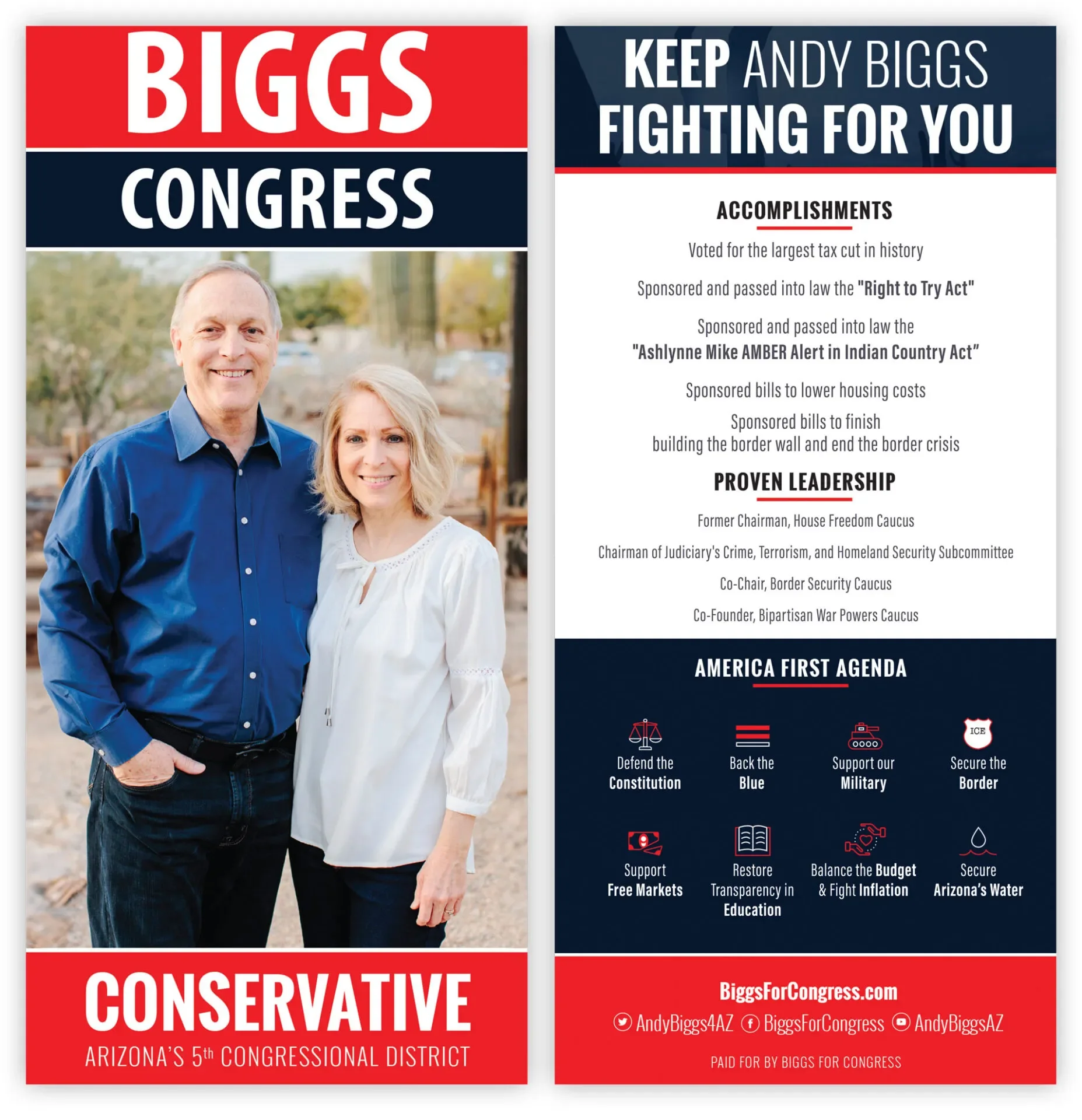 Andy Biggs for Congress door hanger
