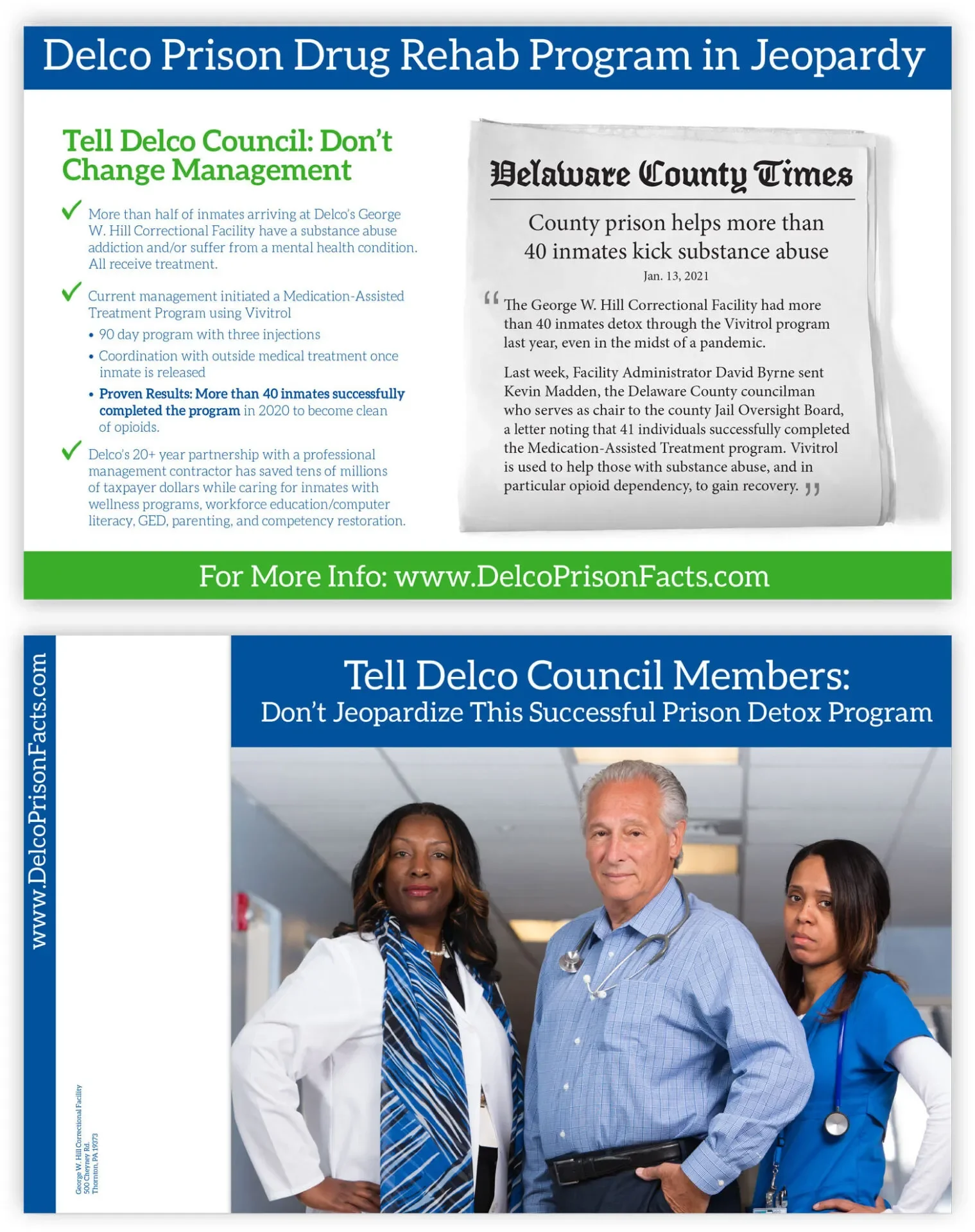 A informational about the Delco Prison Drug Rehab Program