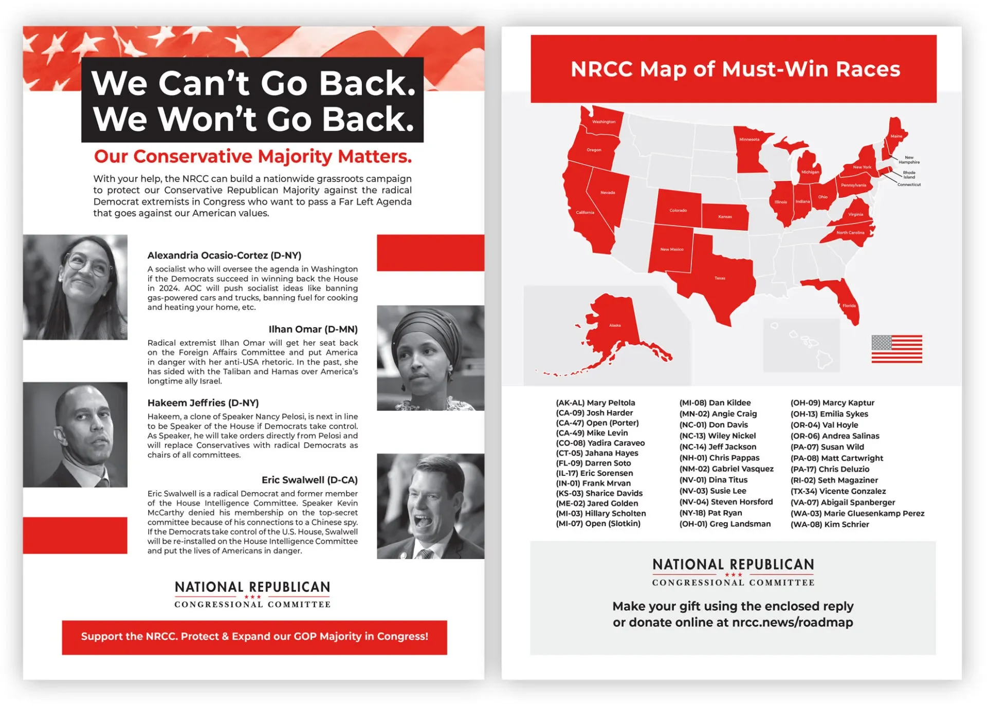 A political flyer supporting the NRCC